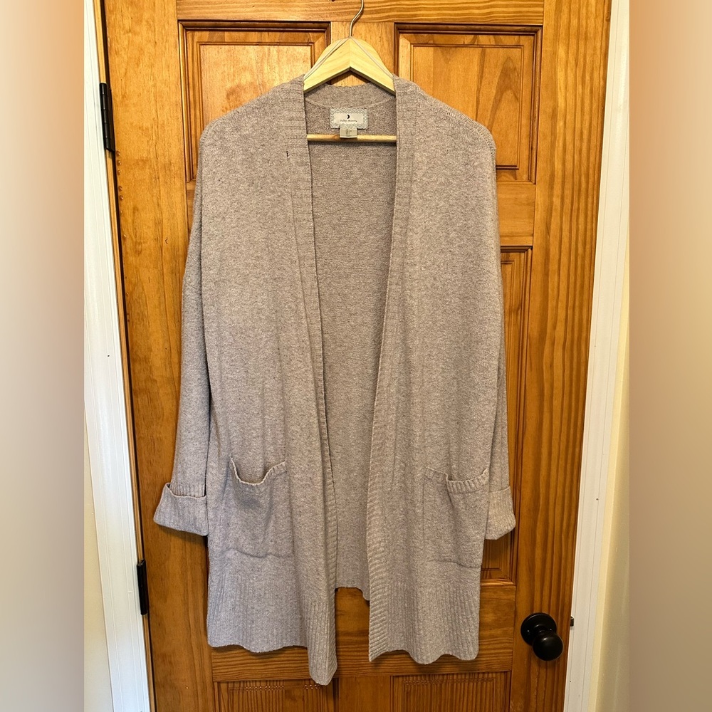 Ruby Moon Tan Cardigan Open Front Knit